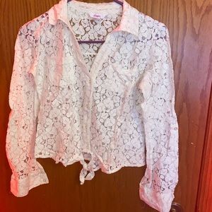 Button down see through Top